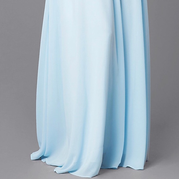 🆕NWT Light Blue Classy V-Neck Long Maxi Dress - Picture 5 of 6